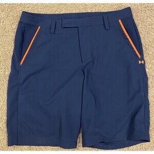 Under Armour Golf Shorts‎ Navy Orange Performance Stretch 1248085 Mens Size 36